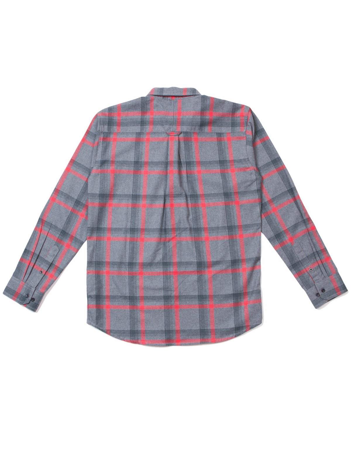 Qutn Button Down LS Grey Red Flannel Shirt - MORE by Morello Indonesia