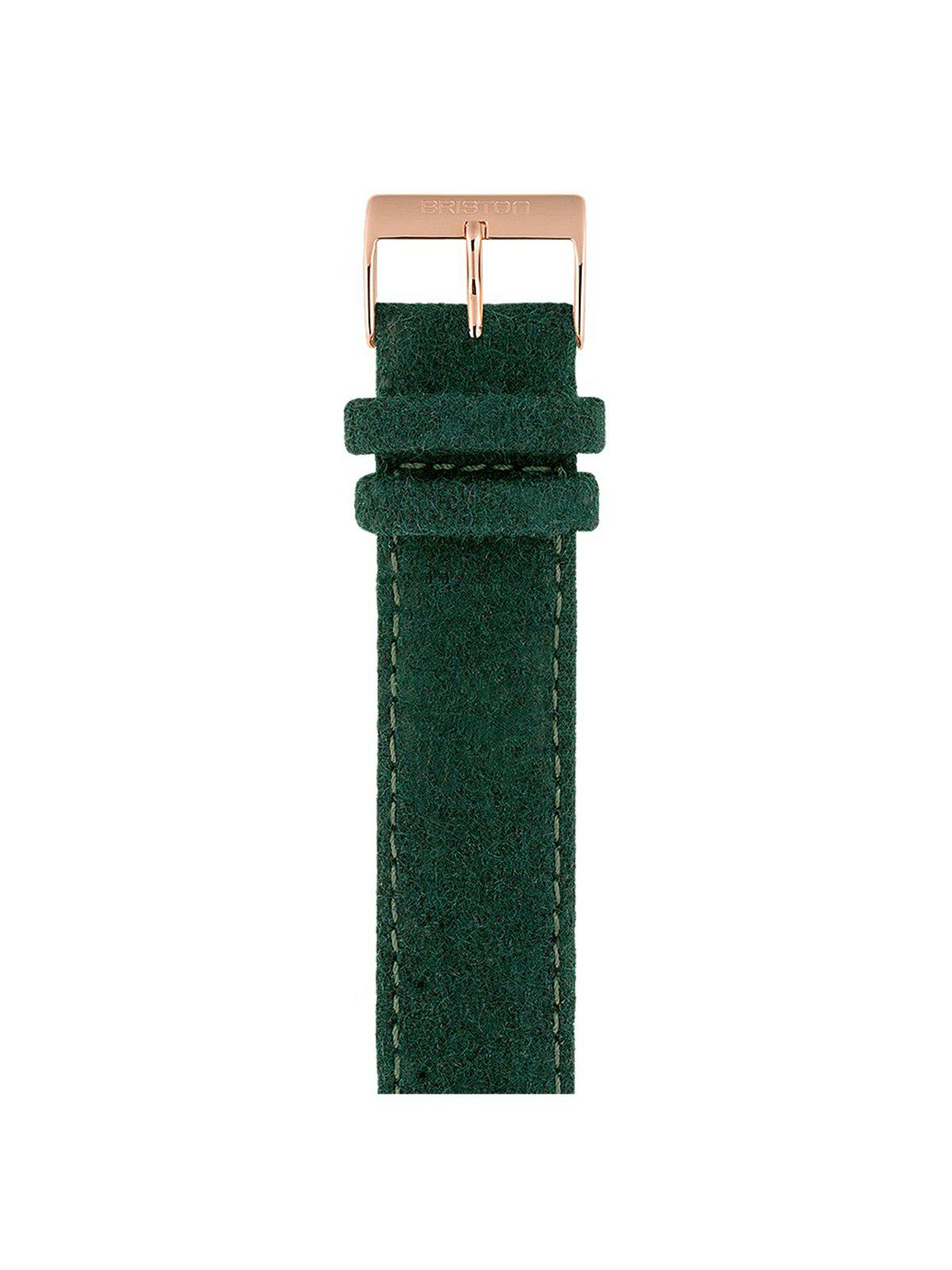Briston Leather Flannel Strap British Green Rose Gold 20mm - MORE by Morello Indonesia