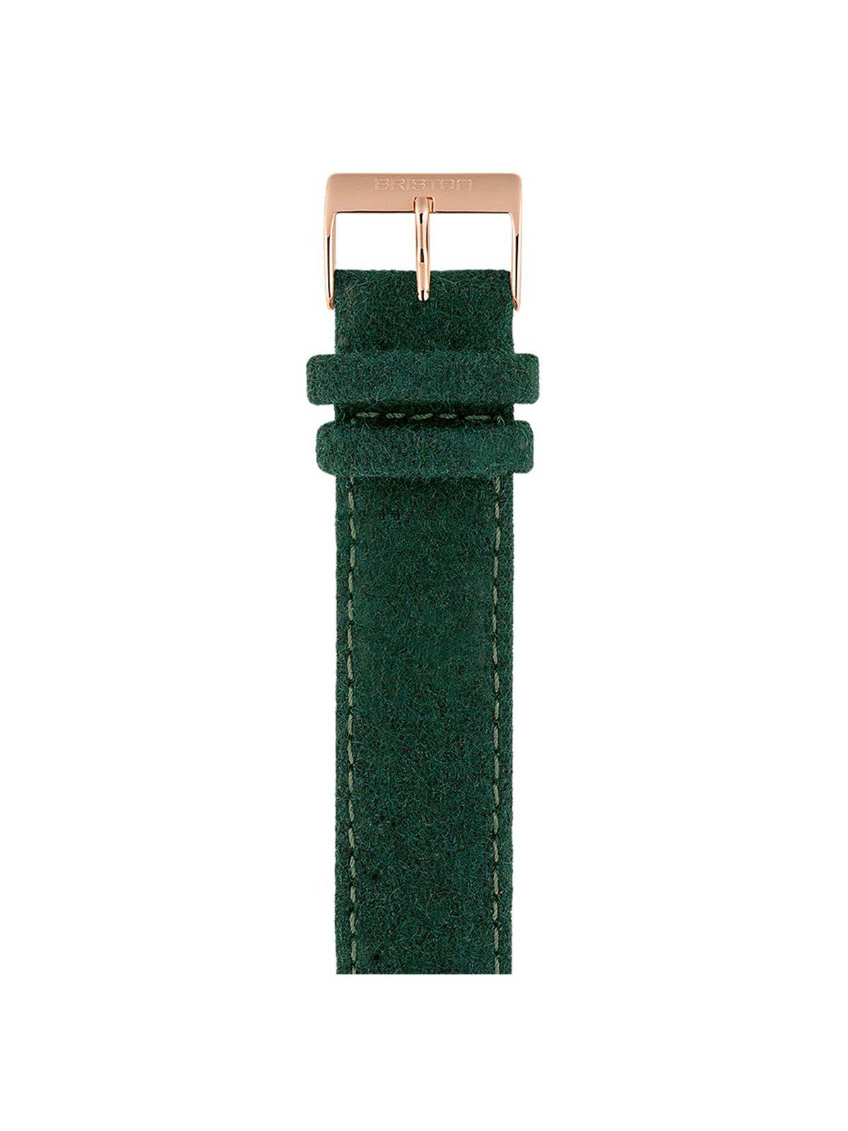Briston Leather Flannel Strap British Green Rose Gold 20mm - MORE by Morello Indonesia