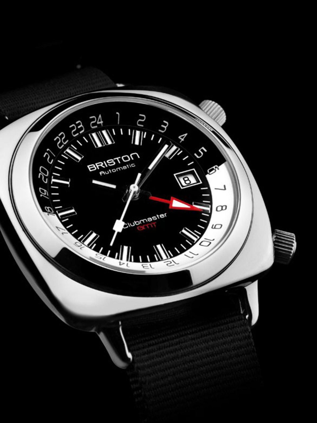 Briston Clubmaster GMT Traveler HMS Automatic Steel Black Dial Black Nato Strap 42mm - MORE by Morello Indonesia