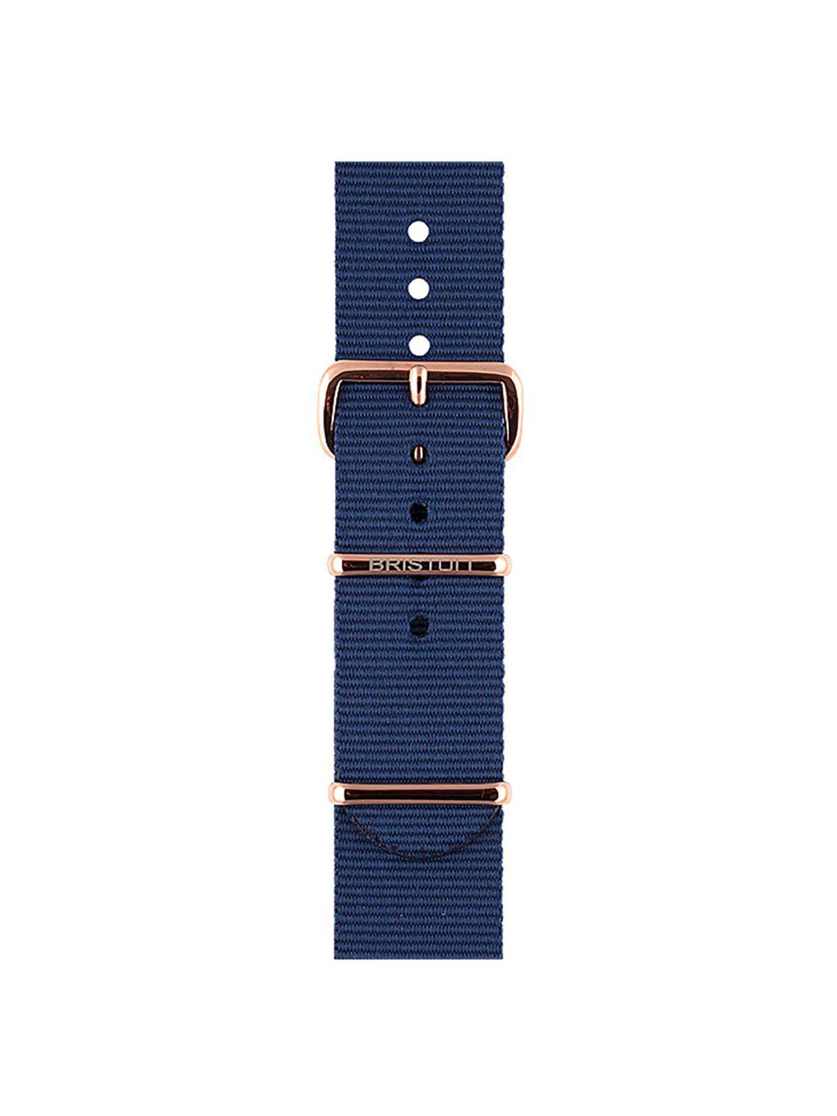 Briston Nato Strap Navy Blue Rose Gold 20mm - MORE by Morello Indonesia