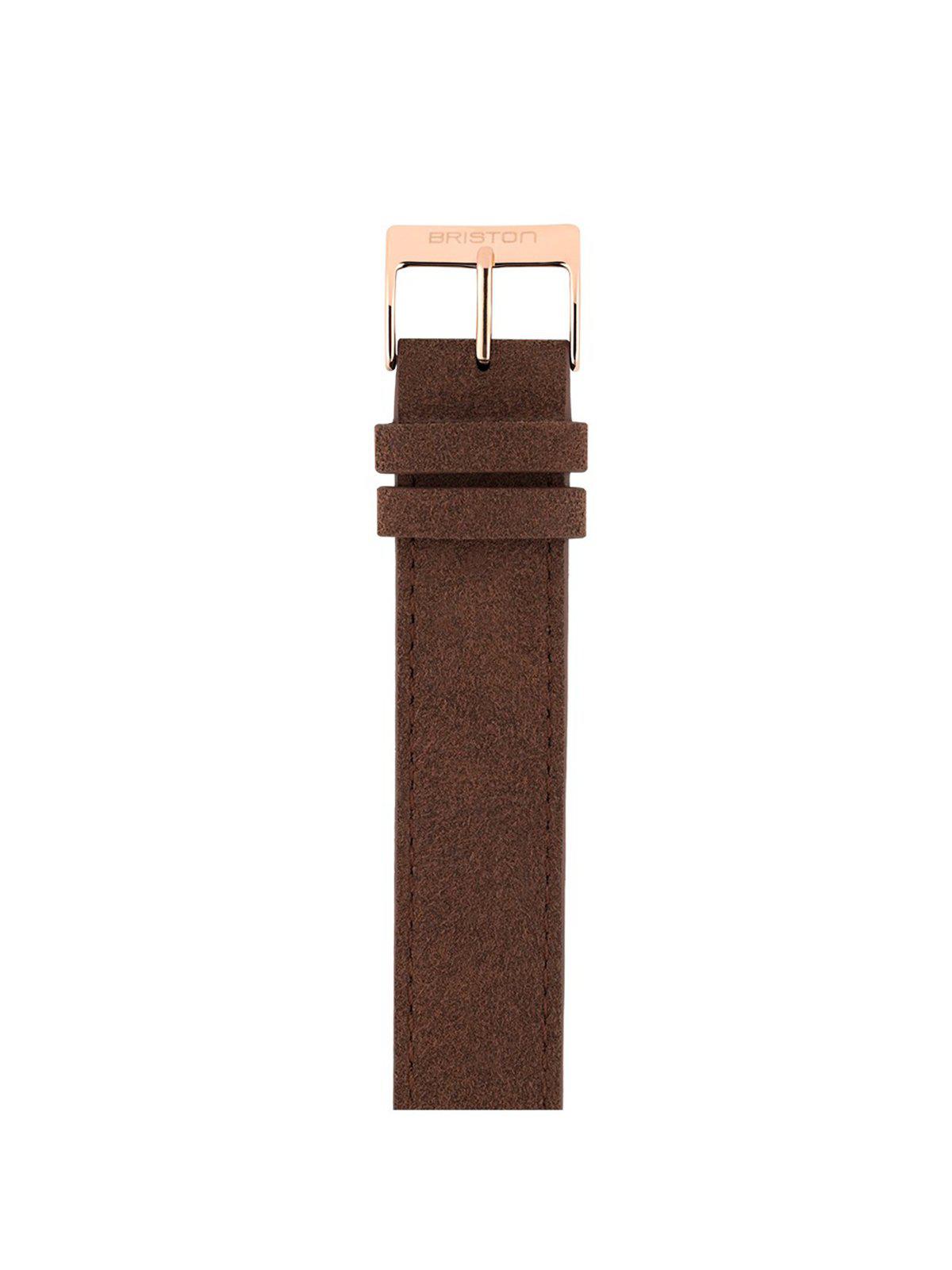 Briston Suede Strap Brown Rose Gold 18mm - MORE by Morello Indonesia