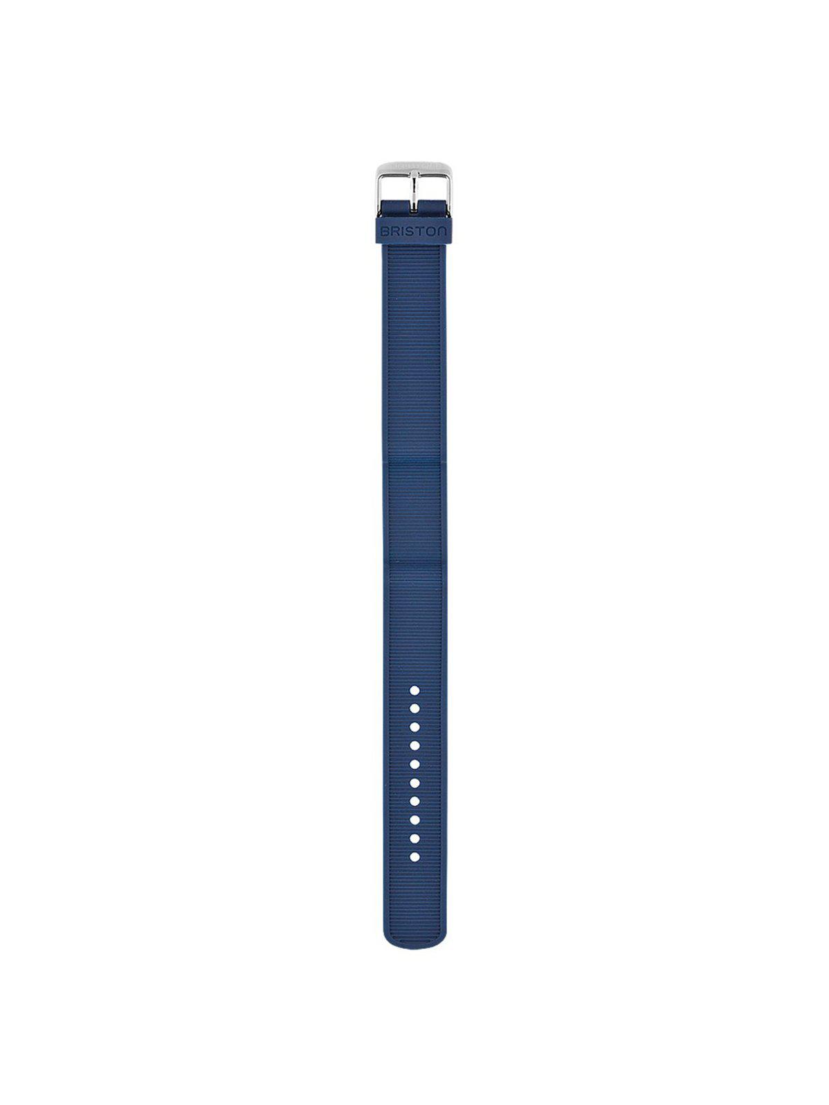 Briston Rubber Strap Navy Blue Polished Steel 18mm - MORE by Morello Indonesia