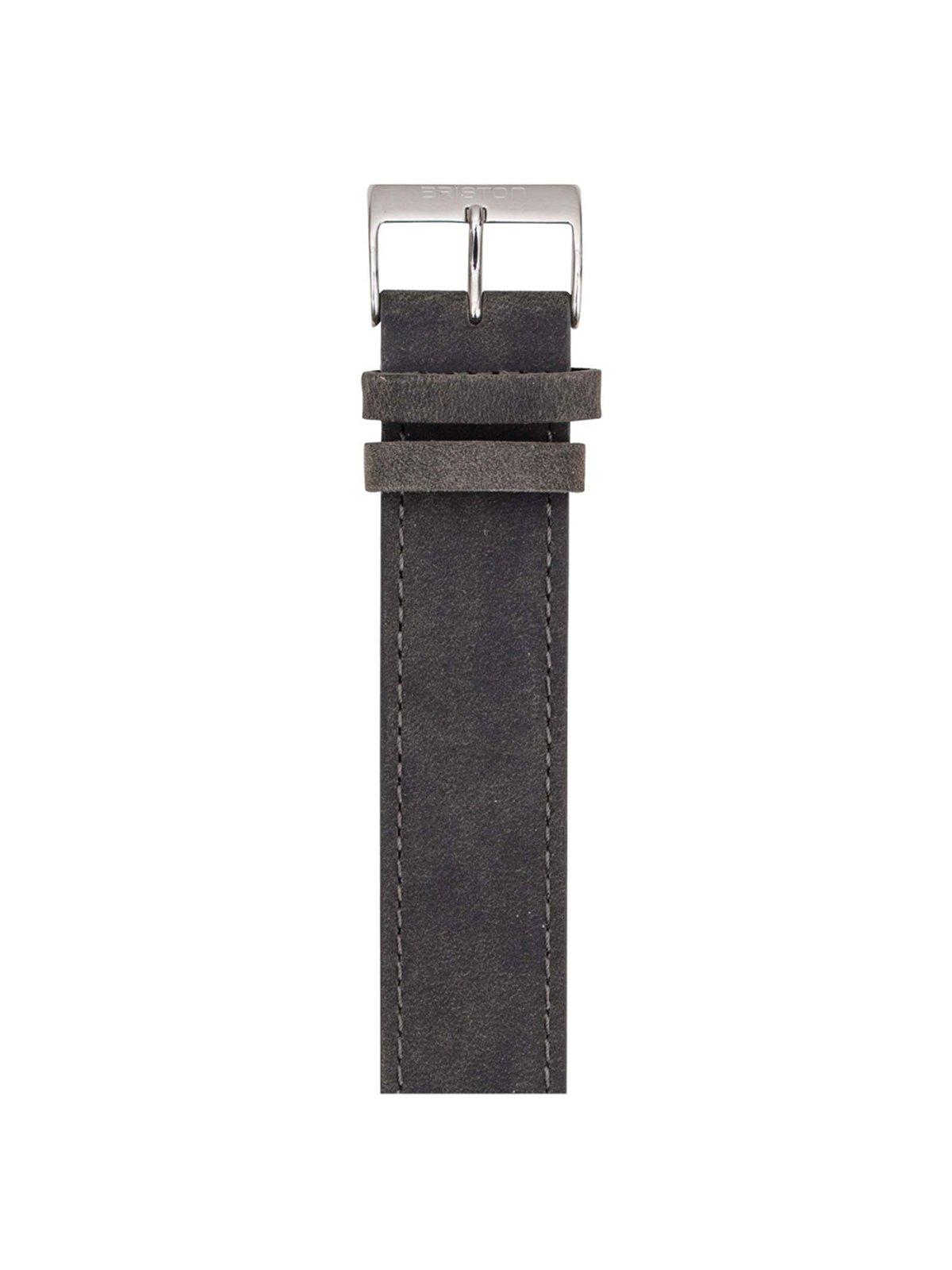 Briston Vintage Leather Strap Black Polished Steel 20mm - MORE by Morello Indonesia