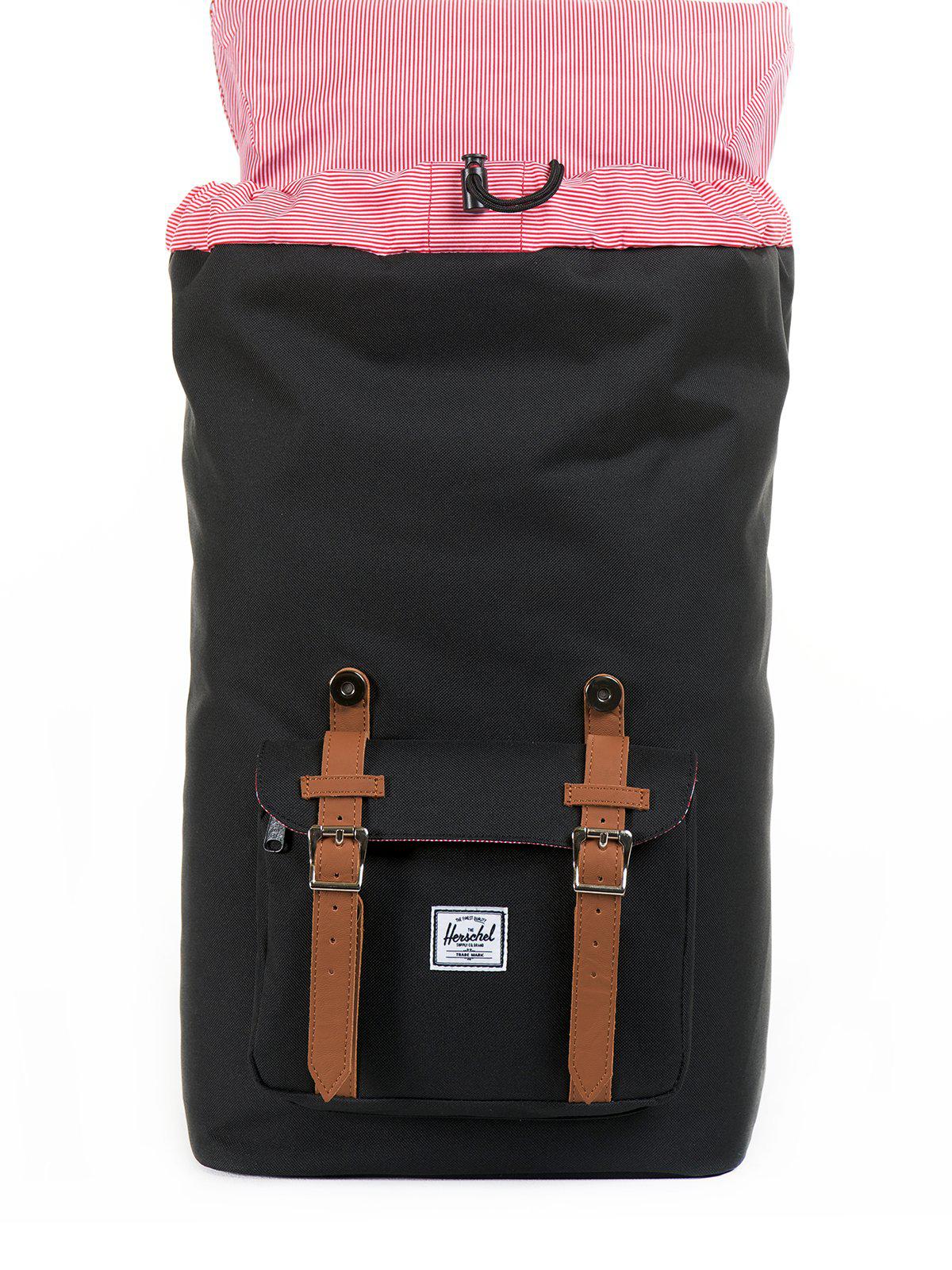 Herschel Little America Backpack 600D Poly Black Tan 25L - MORE by Morello Indonesia