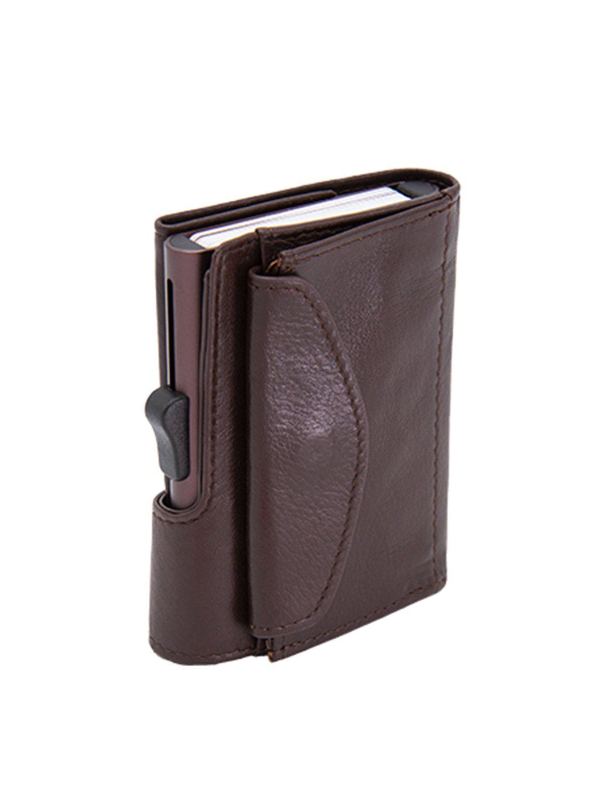 C-Secure XL Italian Leather Wallet with Coin Pouch RFID Mogano Brown - MORE by Morello Indonesia