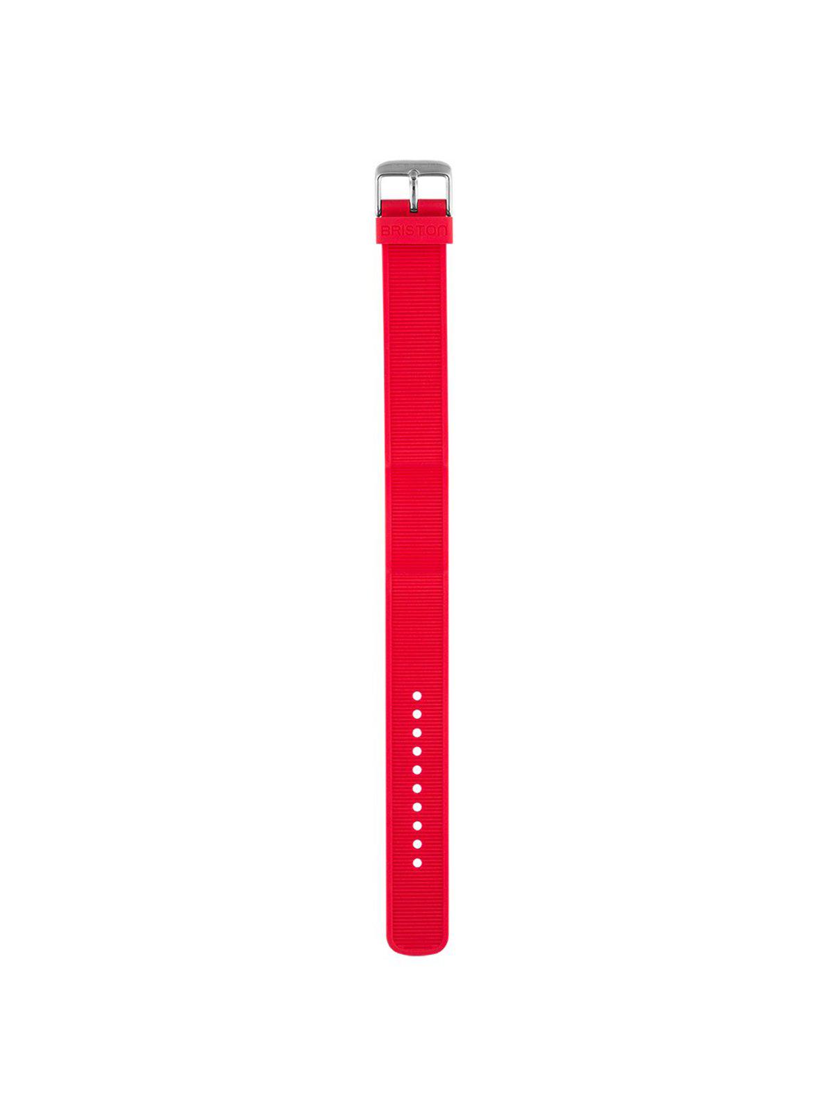 Briston Rubber Strap Red Polished Steel 18mm - MORE by Morello Indonesia