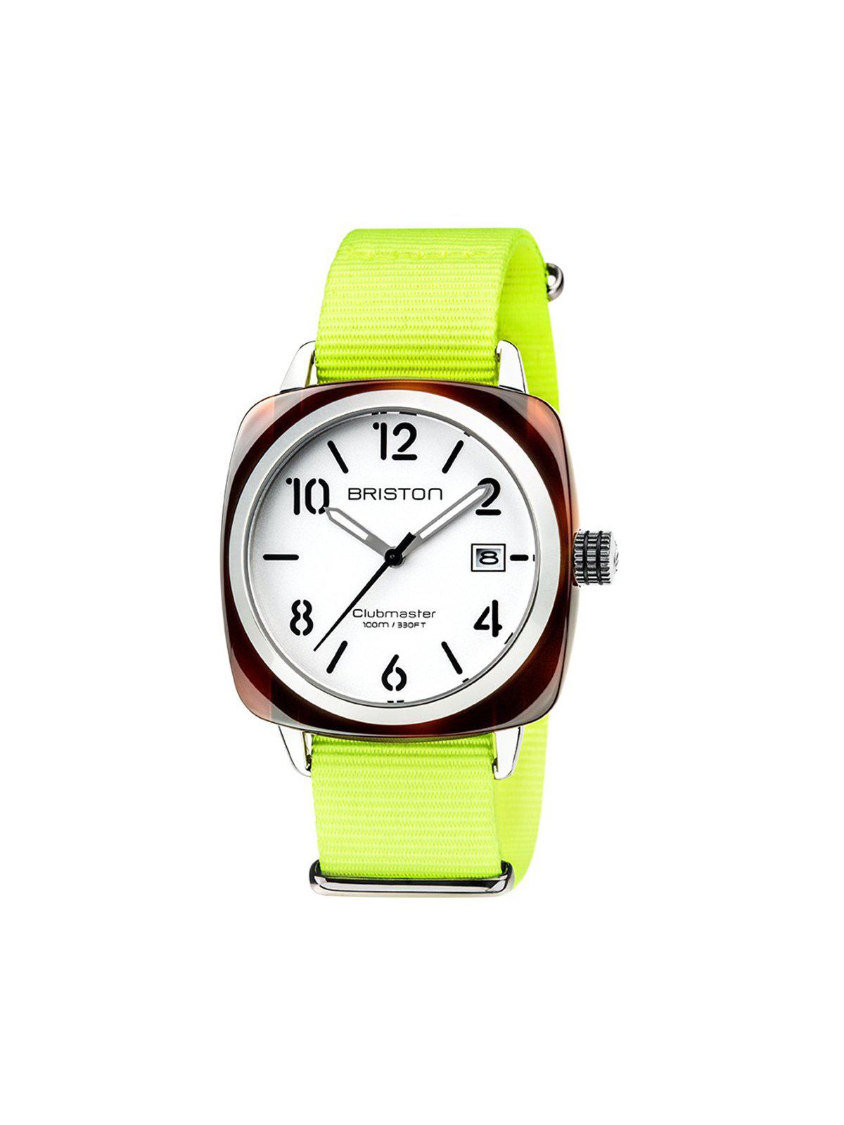 Briston Nato Strap Neon Yellow Polished Steel 20mm - MORE by Morello Indonesia