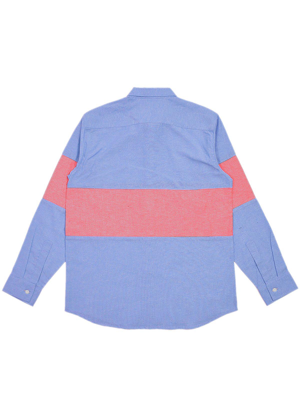 Jackhammer Oxford Panel Shirt Blue - MORE by Morello Indonesia