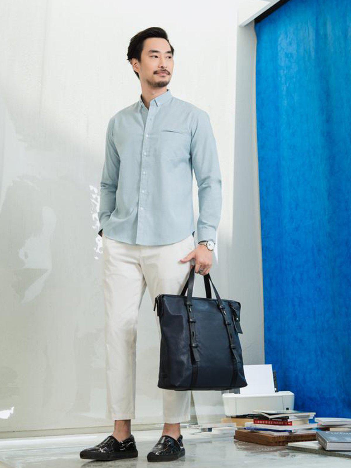Contentment. Jetted Oxford Light Blue Shirt - MORE by Morello Indonesia