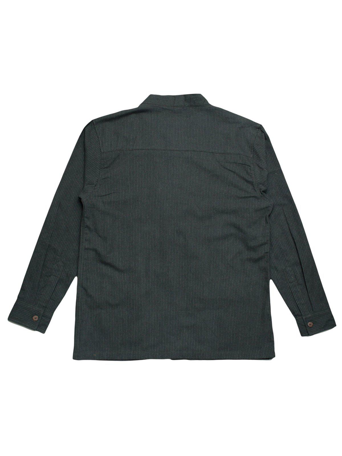 Qutn Throw On IV Olive Stripe Flannel - MORE by Morello Indonesia
