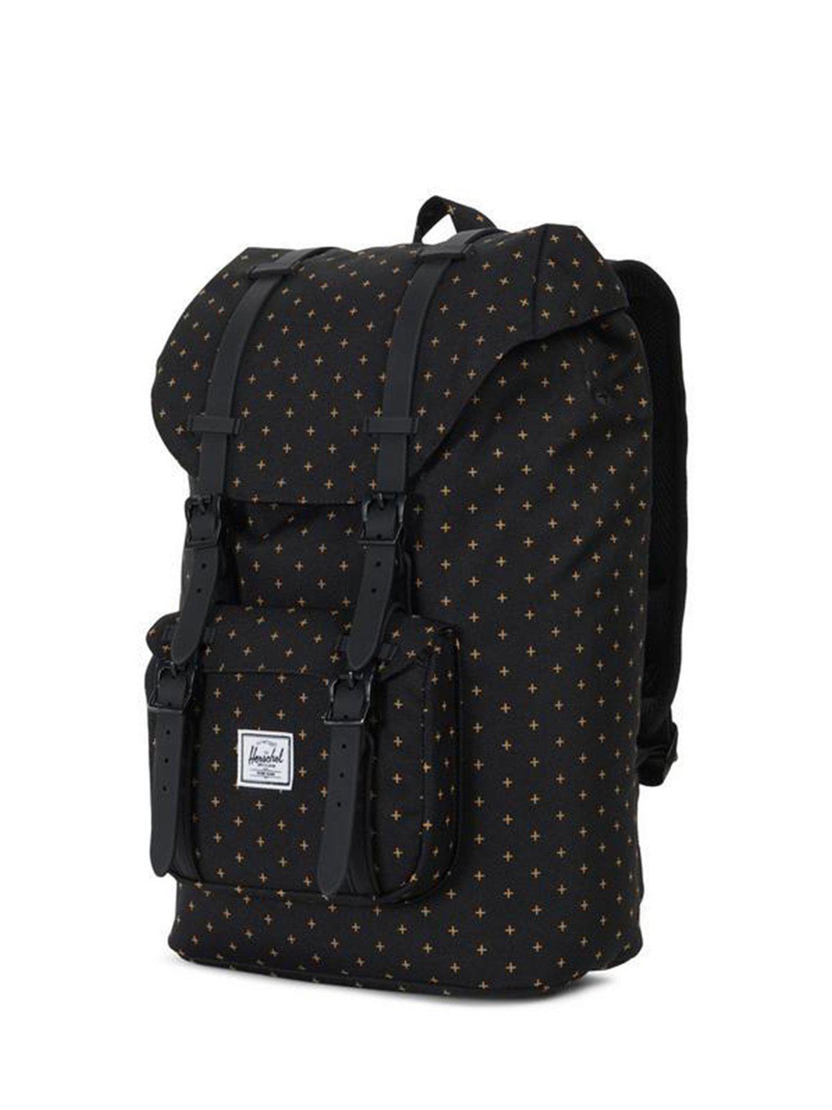 Herschel Little America Mid Backpack Black Grid Lock Gold 17L - MORE by Morello Indonesia