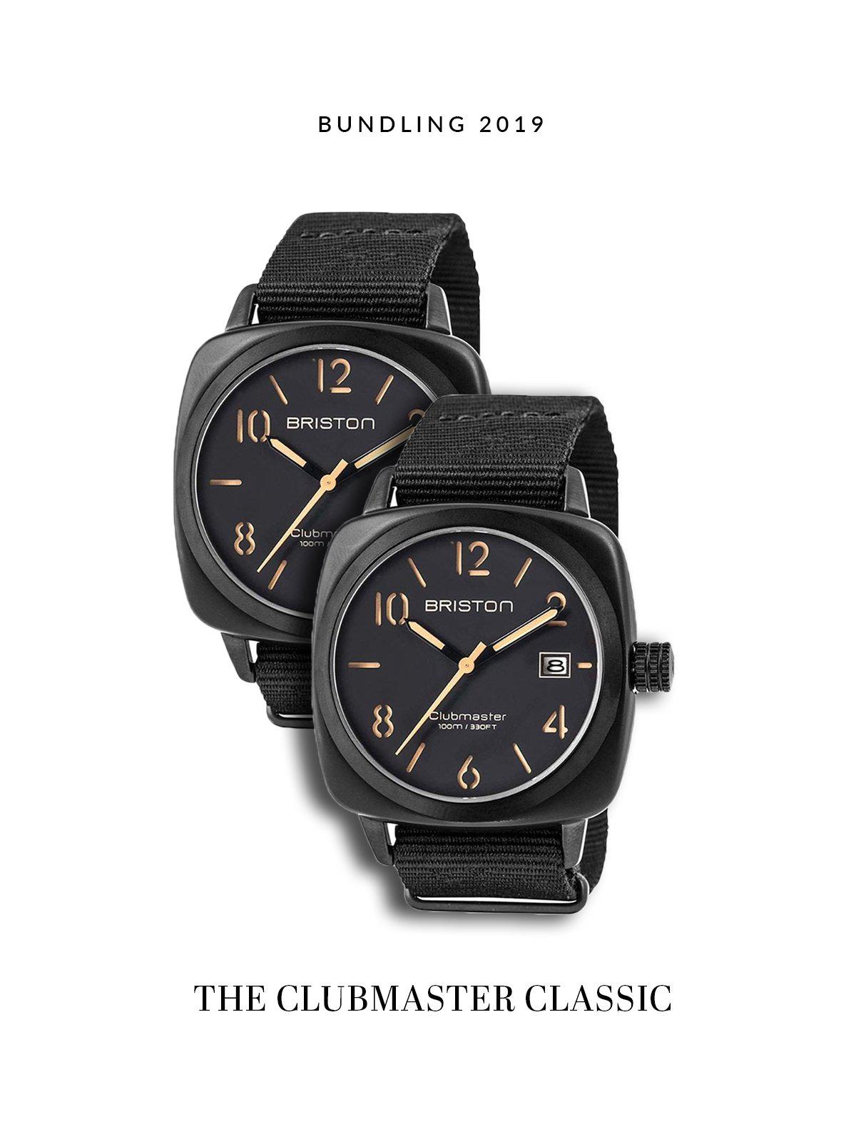 BUNDLING Briston Clubmaster Classic Acetate HMS Black Matt PVD 40mm - MORE by Morello Indonesia