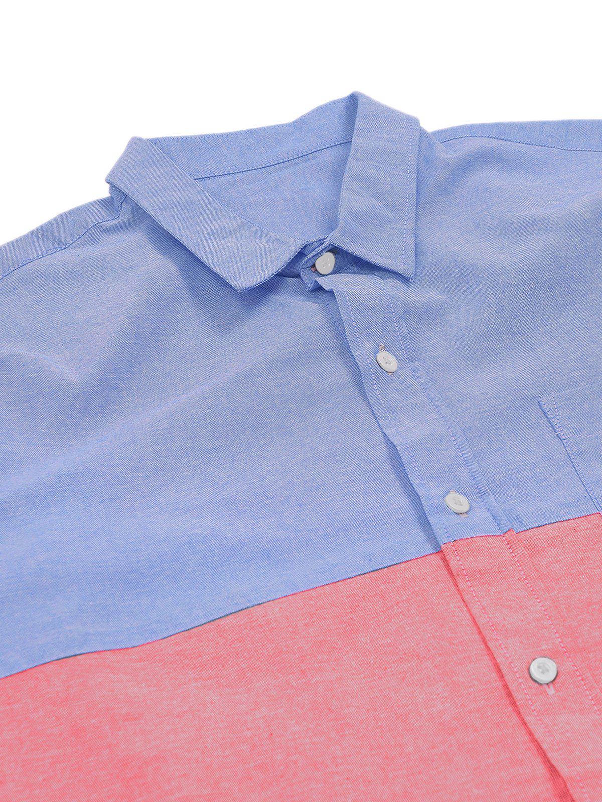 Jackhammer Oxford Panel Shirt Blue - MORE by Morello Indonesia