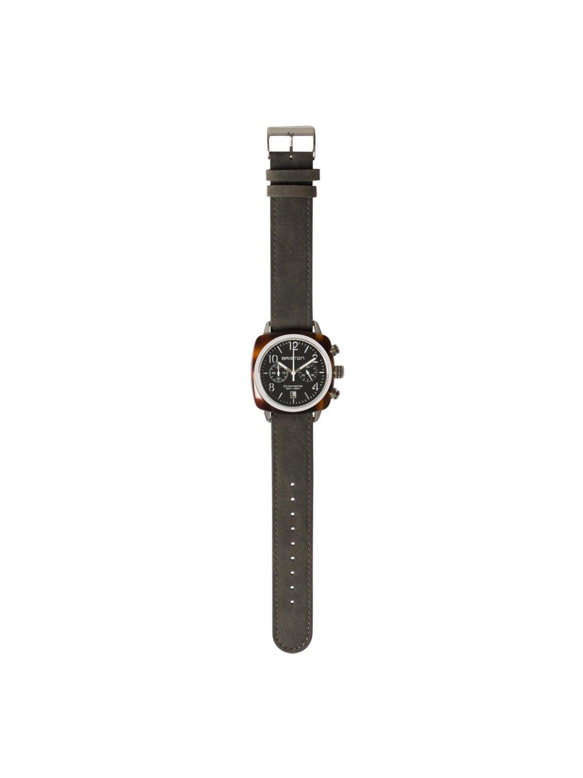 Briston Vintage Leather Strap Black Polished Steel 20mm - MORE by Morello Indonesia