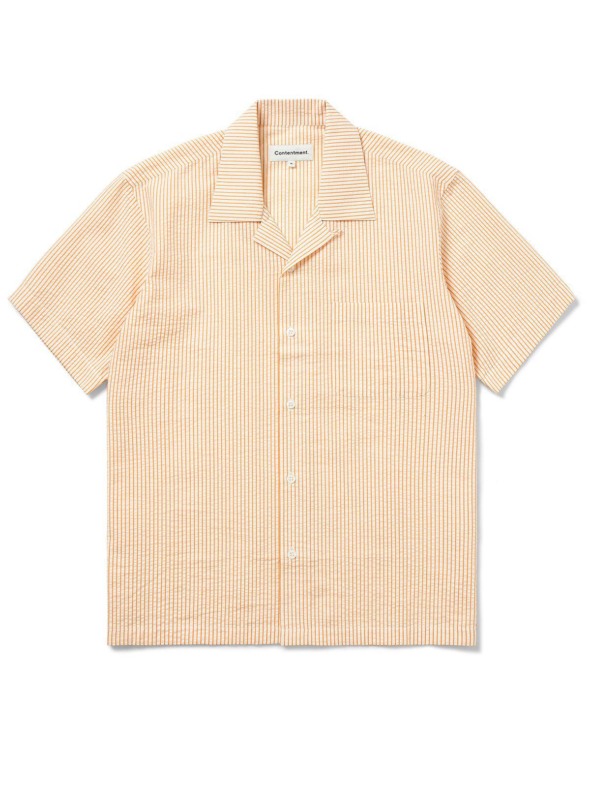 Contentment. Relaxed Seersucker Orange Shirt - MORE by Morello Indonesia