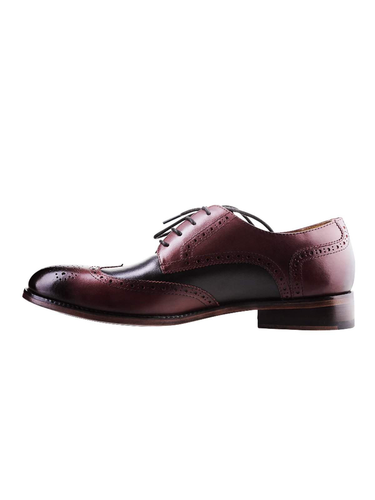 Heimdall Loki Wingtip Derby Two Tone Black Dark Burgundy - MORE by Morello Indonesia