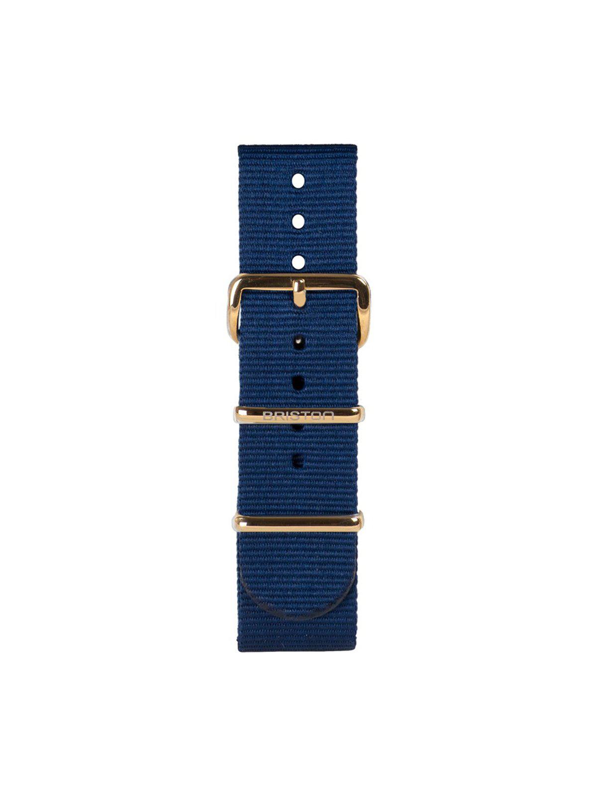 Briston Nato Strap Navy Blue Yellow Gold 20mm - MORE by Morello Indonesia