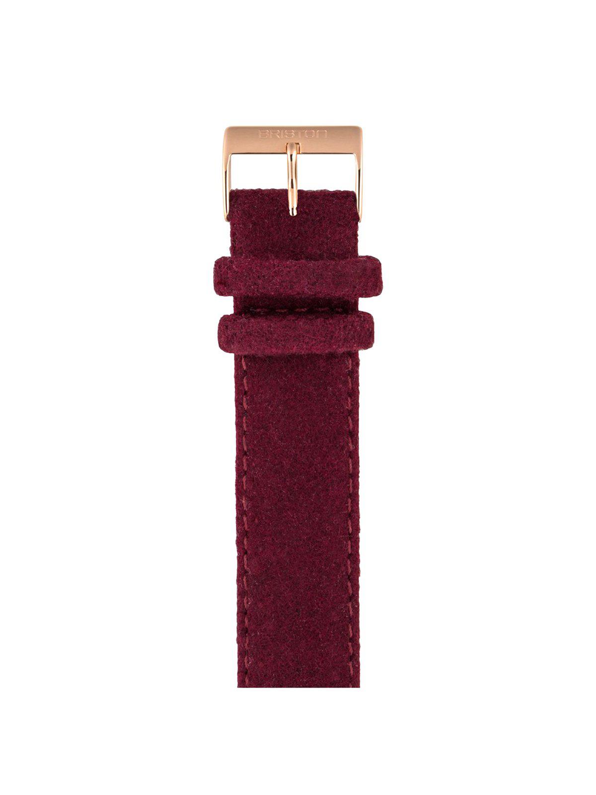 Briston Leather Flannel Strap Burgundy Rose Gold 20mm - MORE by Morello Indonesia