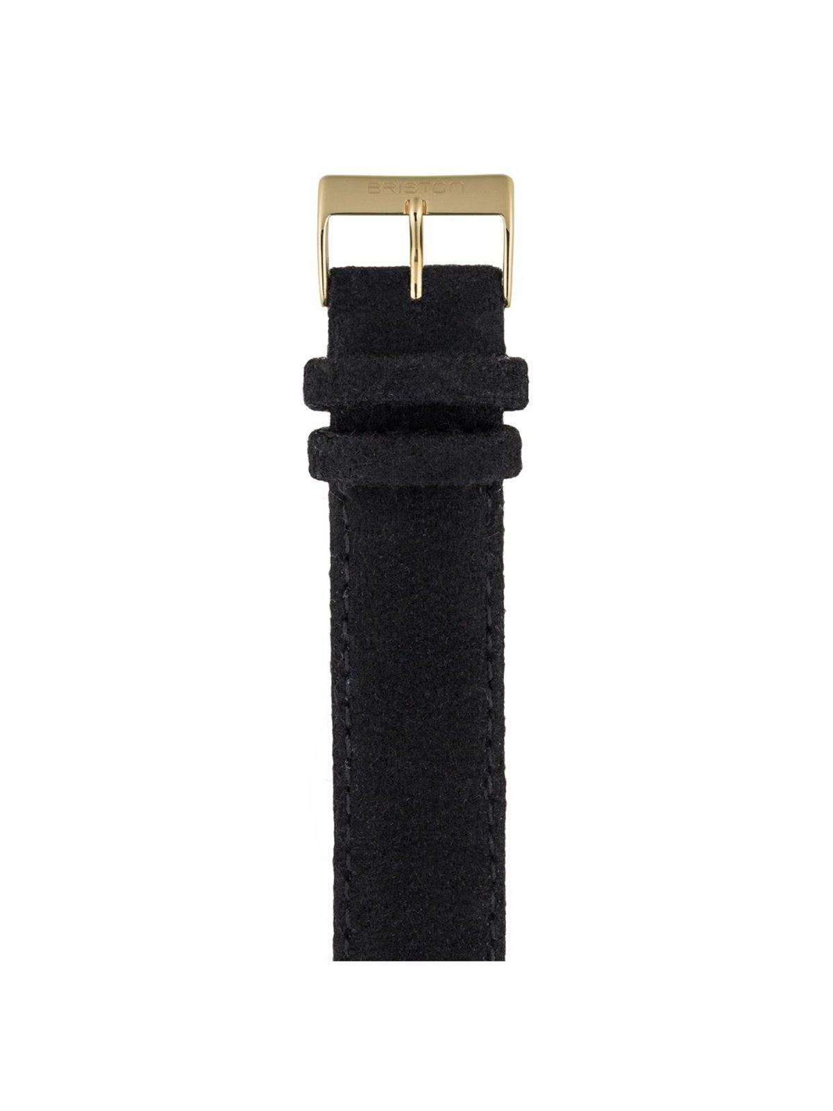 Briston Leather Flannel Strap Black Yellow Gold 20mm - MORE by Morello Indonesia