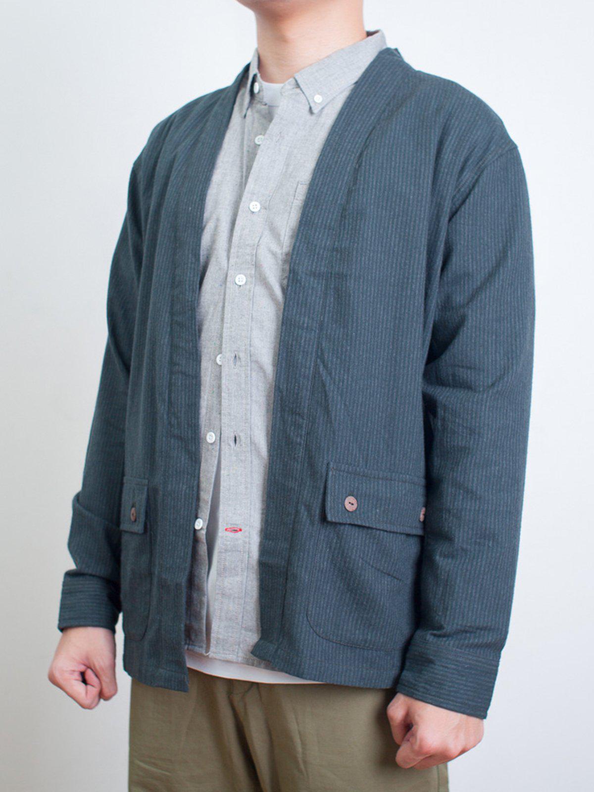 Qutn Throw On IV Olive Stripe Flannel - MORE by Morello Indonesia