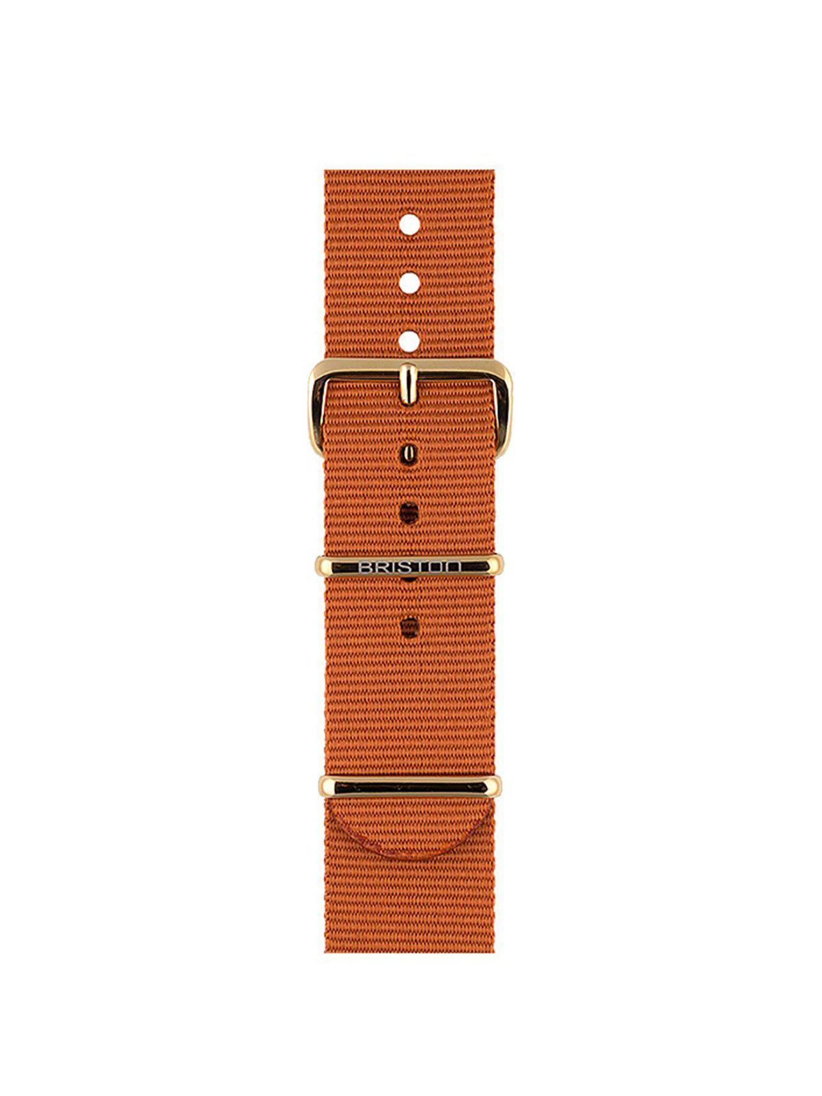 Briston Nato Strap Dark Brown Yellow Gold 20mm - MORE by Morello Indonesia