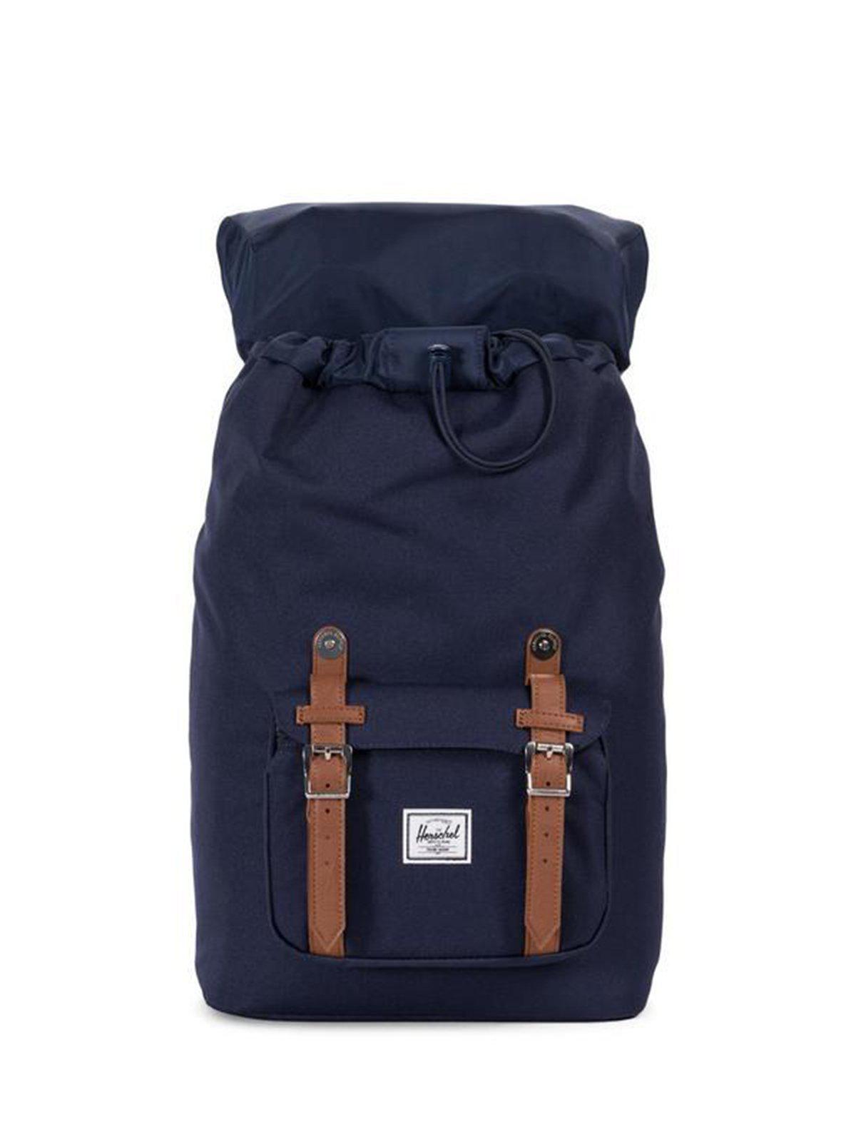 Herschel Little America Mid Backpack Peacoat Tan Synthetic Leather 17L - MORE by Morello Indonesia