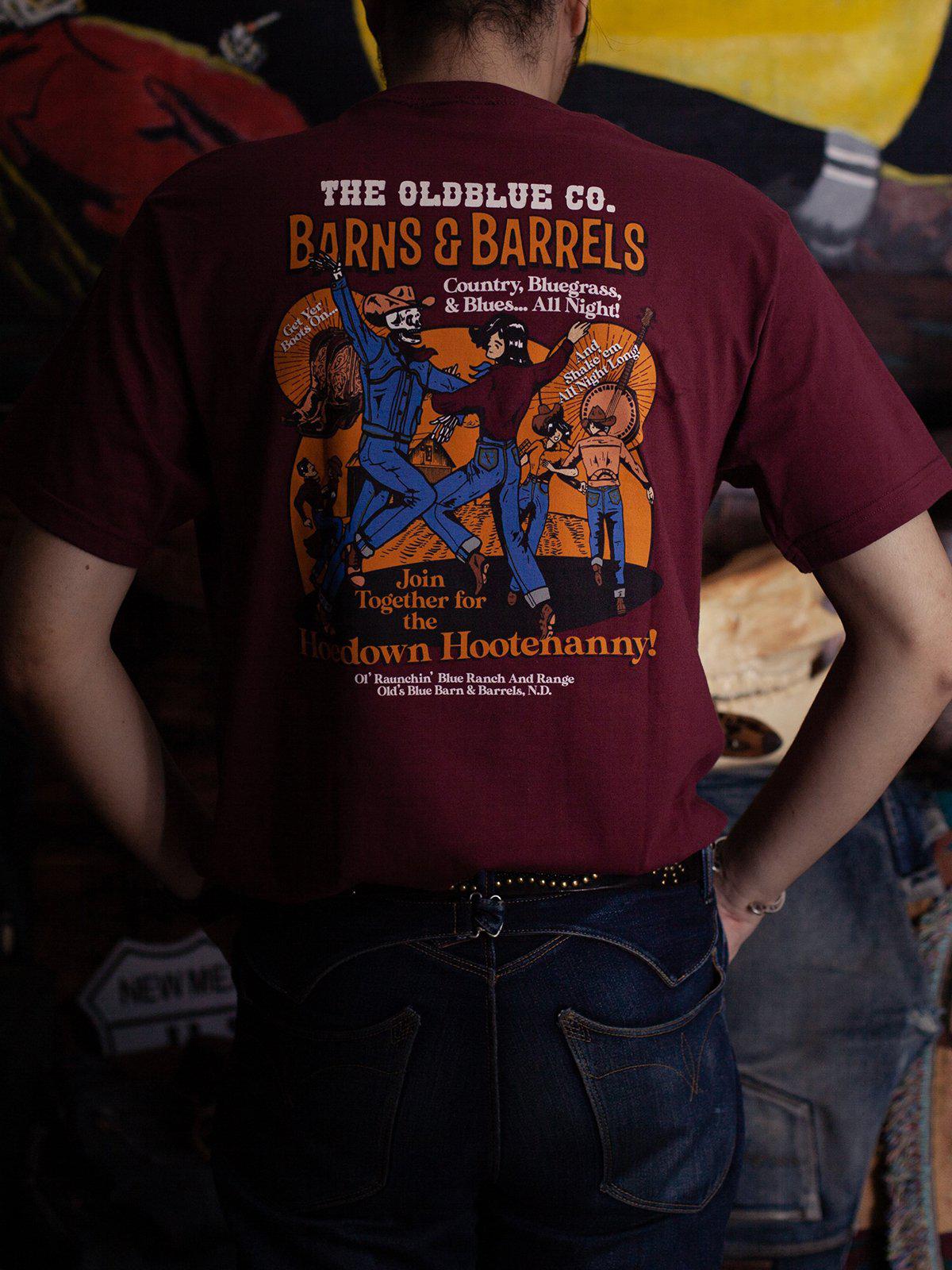 Oldblue Co. Tee The Barns &amp; Barrels Maroon - MORE by Morello Indonesia