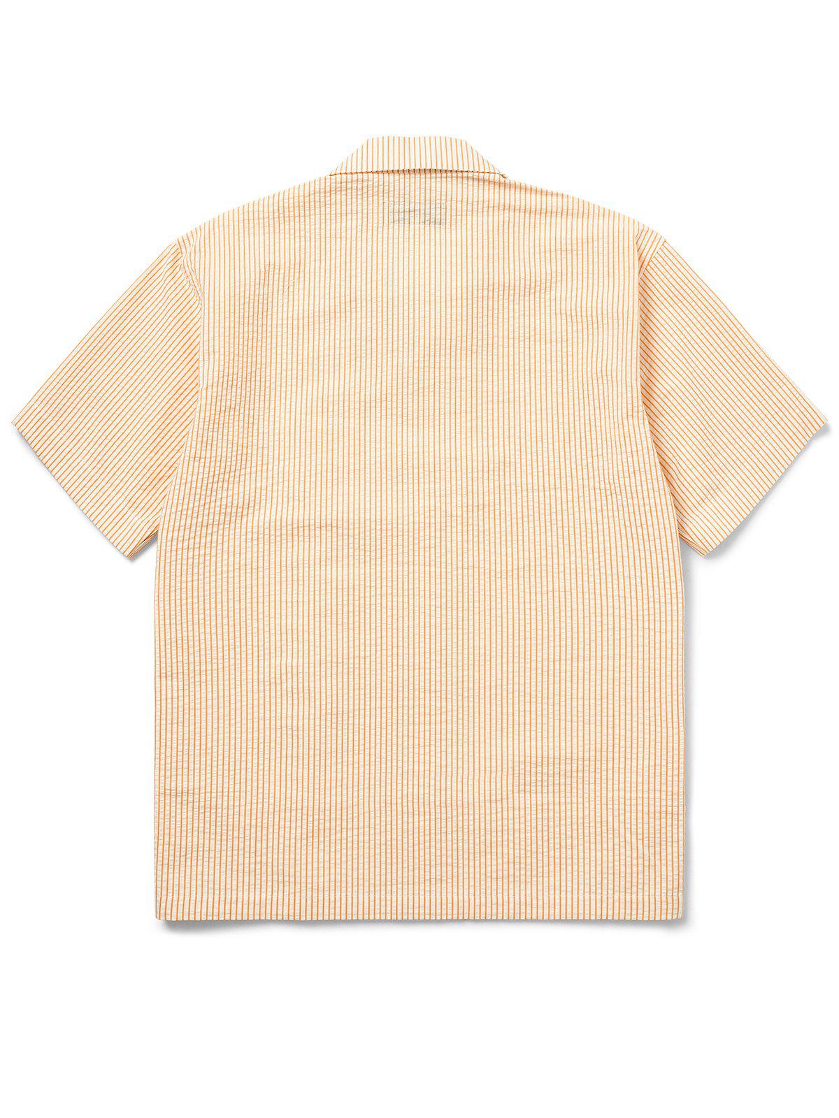 Contentment. Relaxed Seersucker Orange Shirt - MORE by Morello Indonesia