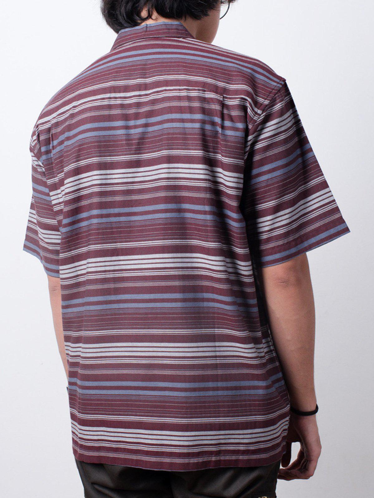 Qutn Weekend Shirt Red Grey Stripe - MORE by Morello Indonesia