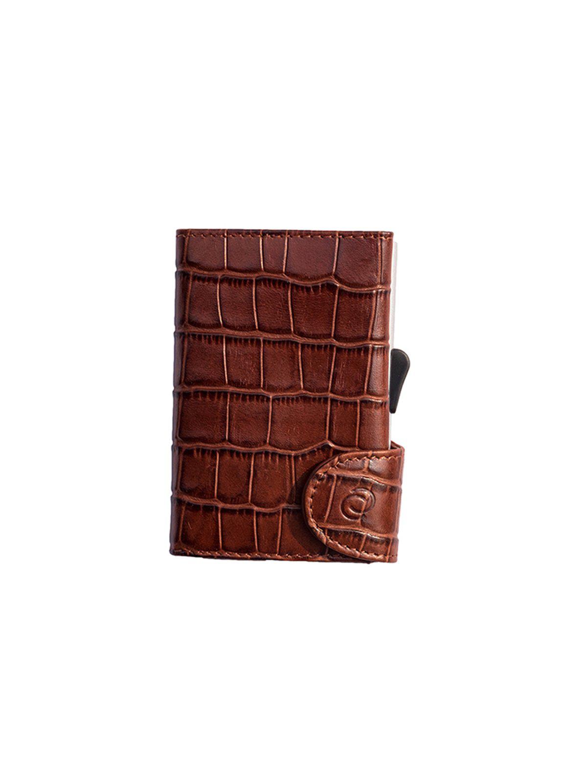 C-Secure Croco Leather RFID Wallet Brown - MORE by Morello Indonesia