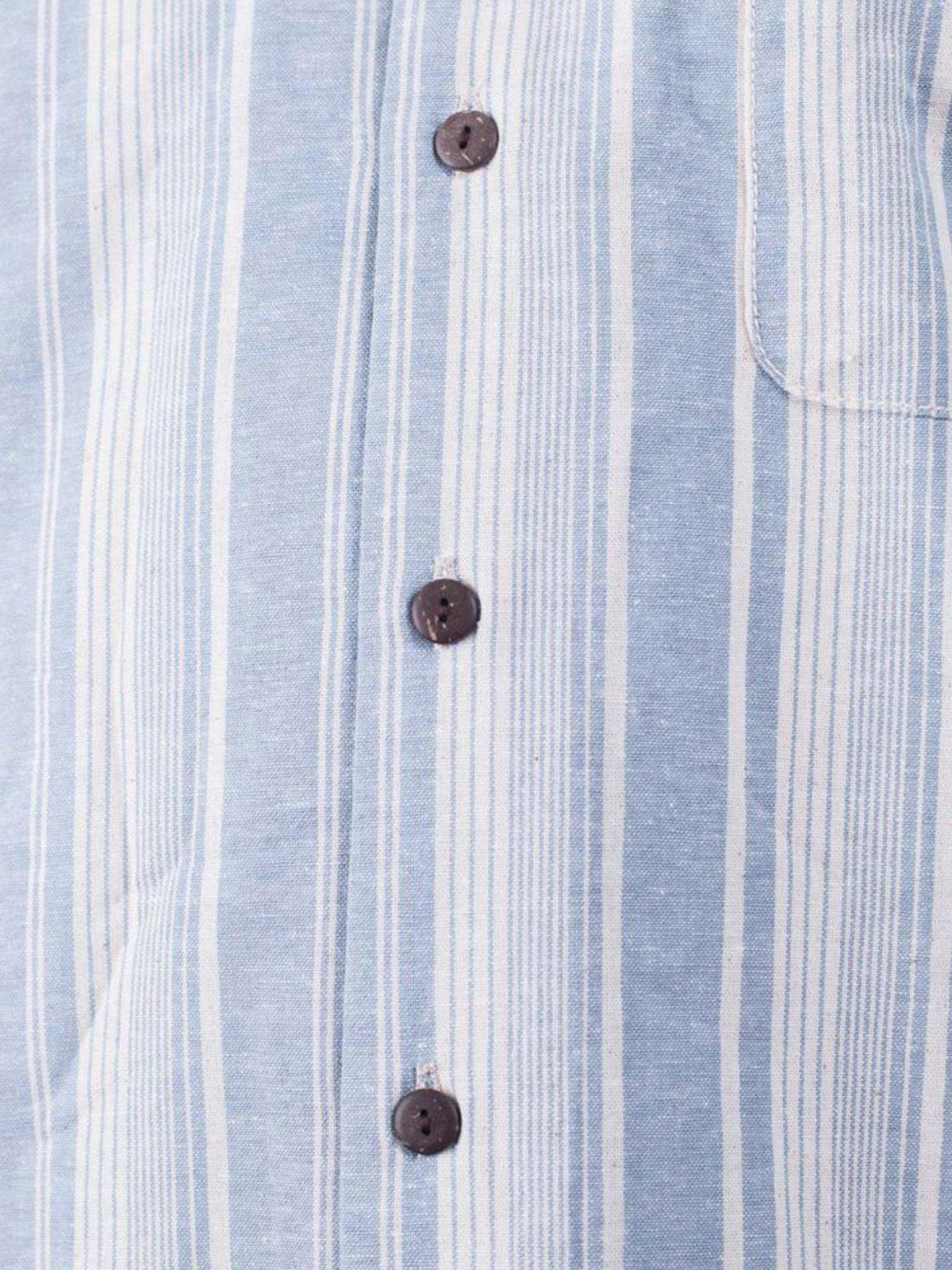 Qutn Button Down Weekend Shirt Sky Blue Stripes - MORE by Morello Indonesia