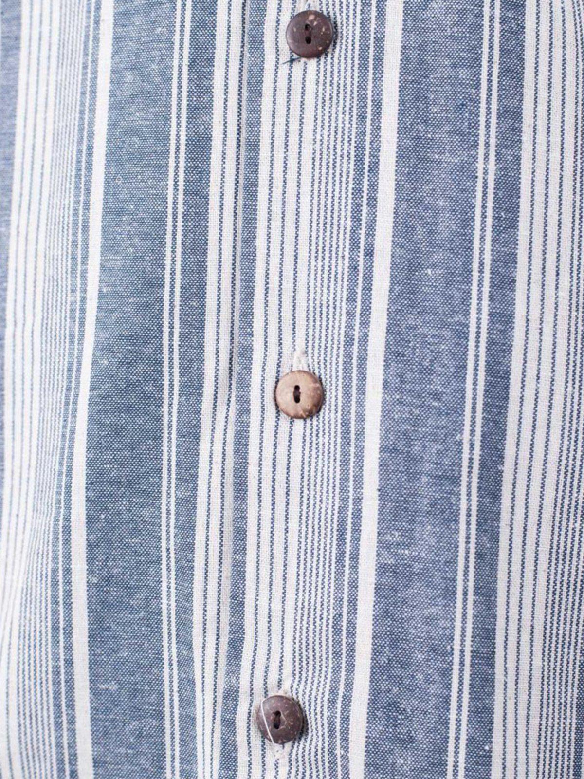 Qutn Button Down Weekend Shirt Blue Stripes - MORE by Morello Indonesia