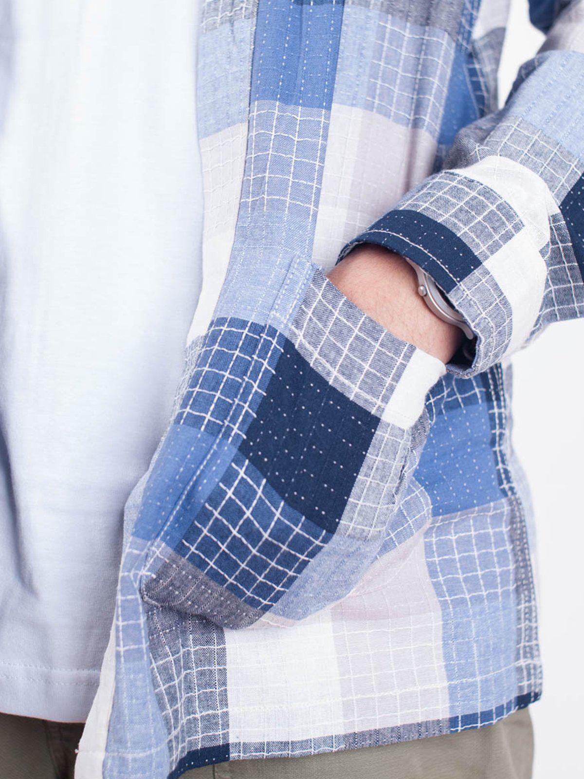 Qutn Throw On Blue Stitched Square - MORE by Morello Indonesia