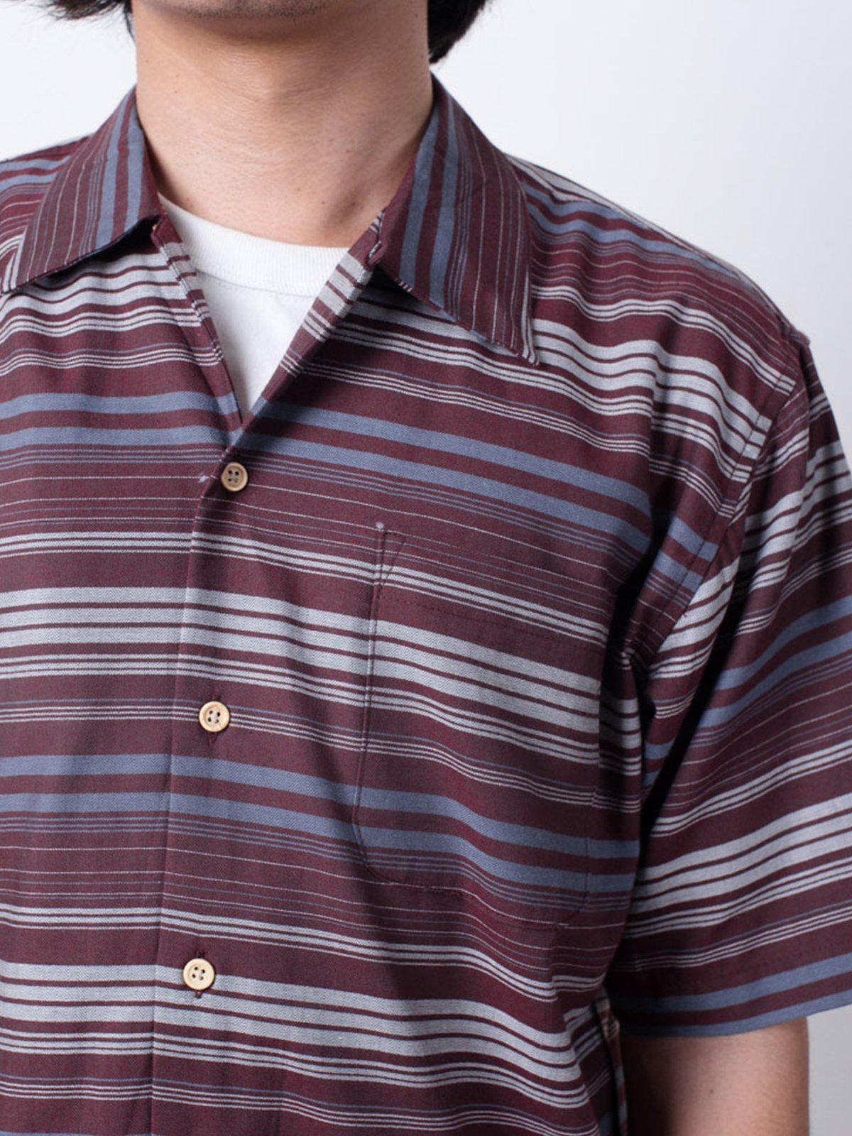 Qutn Weekend Shirt Red Grey Stripe - MORE by Morello Indonesia
