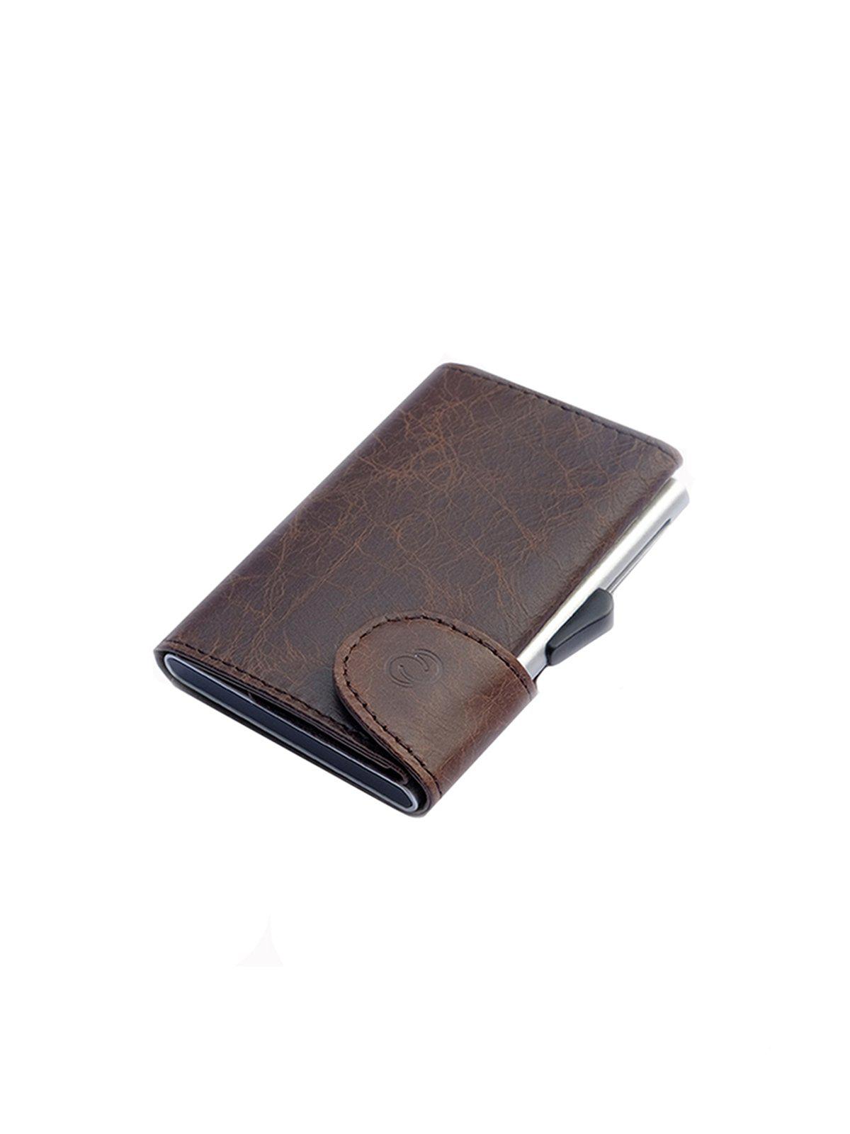 C-Secure Italian Leather RFID Wallet Dark Brown - MORE by Morello Indonesia