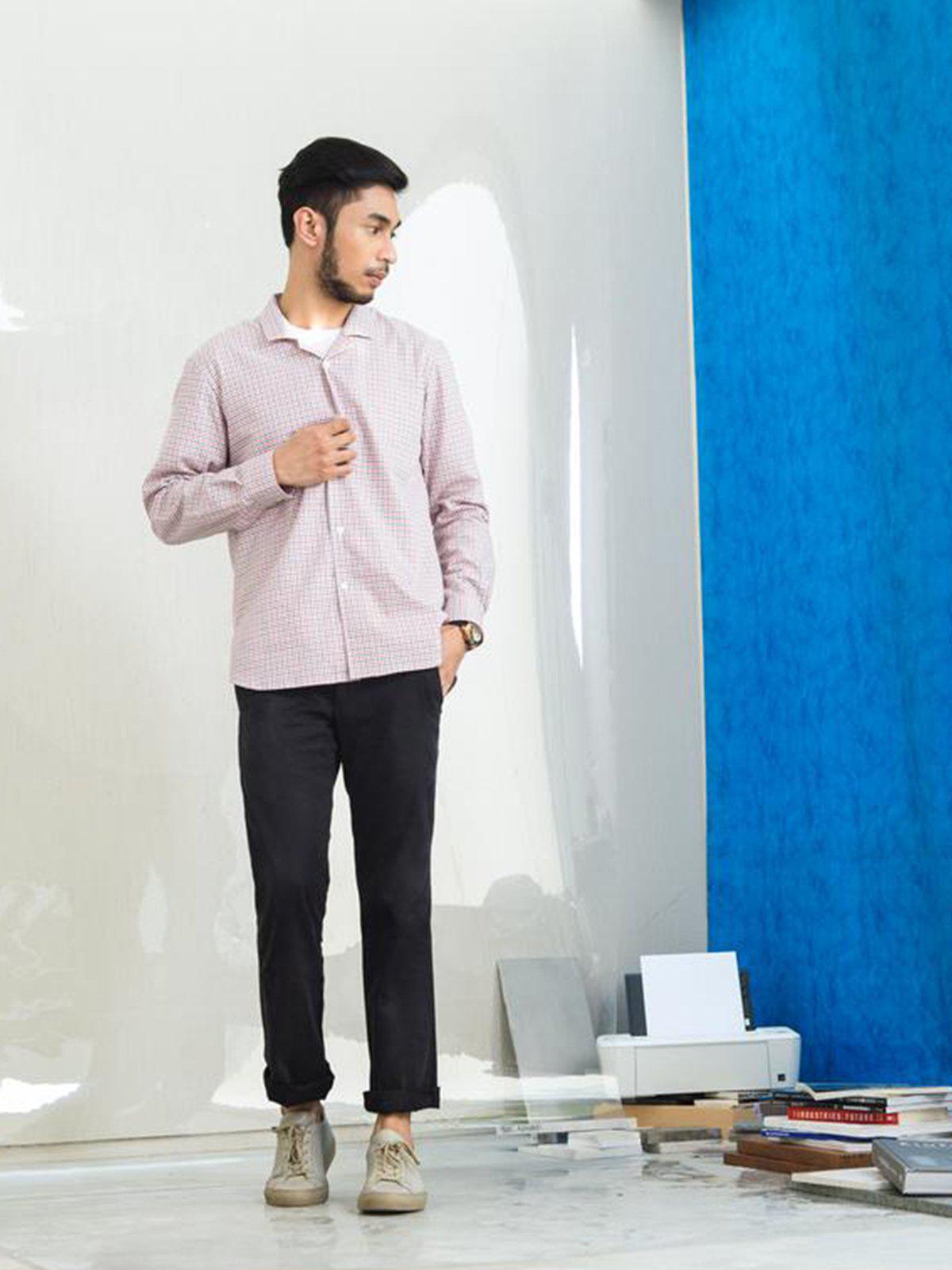 Contentment. Camp-Collar Tattersal Shirt - MORE by Morello Indonesia