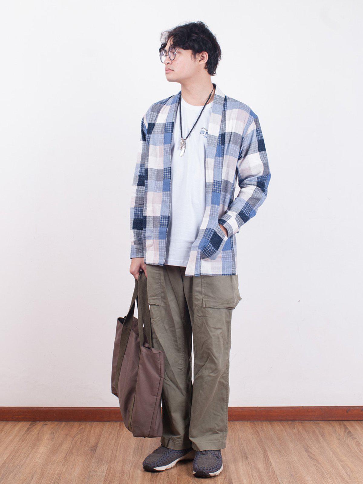 Qutn Throw On Blue Stitched Square - MORE by Morello Indonesia