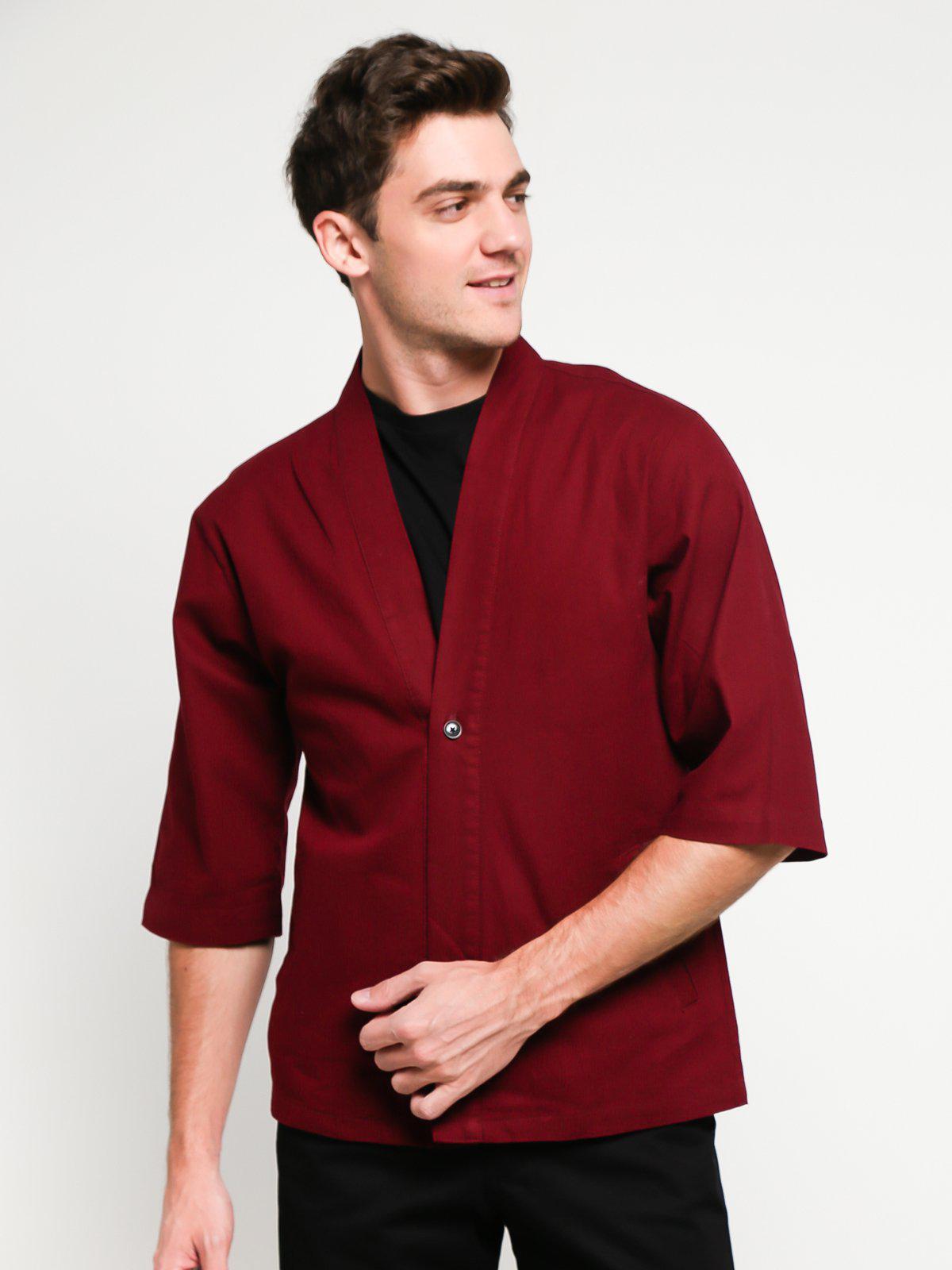 Jackhammer Ramie Noragi Jacket Sangria - MORE by Morello Indonesia