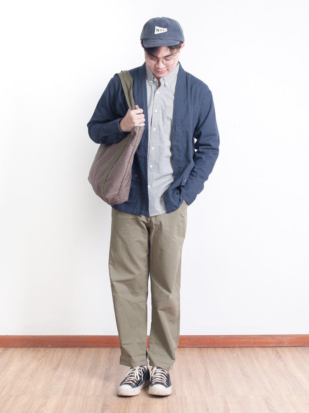 Qutn Throw On IV Navy Stripe Flannel - MORE by Morello Indonesia