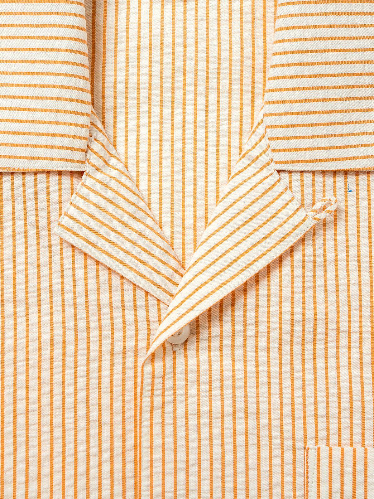 Contentment. Relaxed Seersucker Orange Shirt - MORE by Morello Indonesia