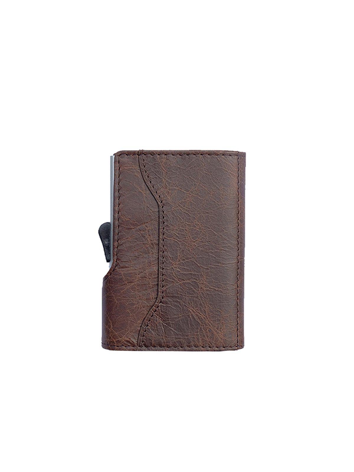 C-Secure Italian Leather RFID Wallet Dark Brown - MORE by Morello Indonesia