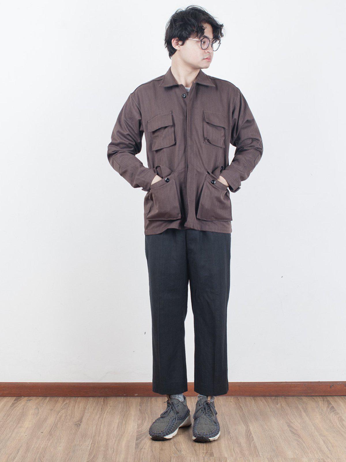 Qutn Field Jacket II Brown Herringbone - MORE by Morello Indonesia