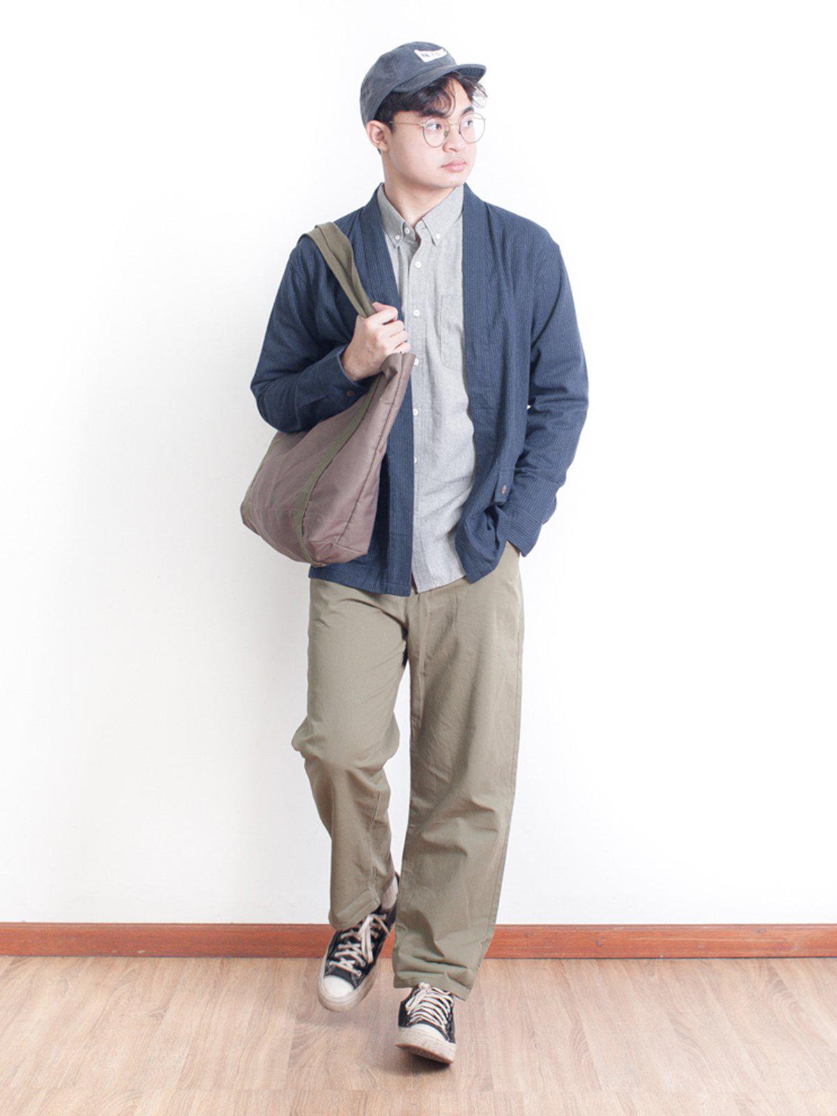 Qutn Throw On IV Navy Stripe Flannel - MORE by Morello Indonesia