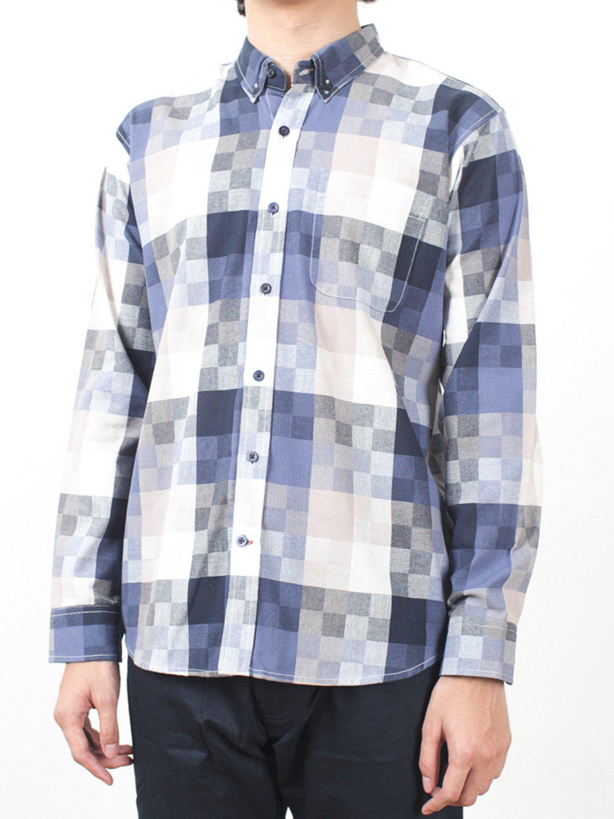 Qutn Button Down LS Crazy Square Oxford - MORE by Morello Indonesia