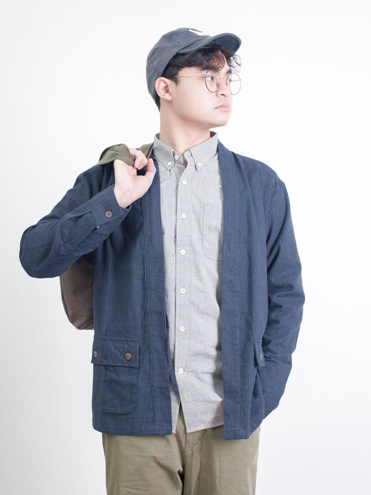 Qutn Throw On IV Navy Stripe Flannel - MORE by Morello Indonesia