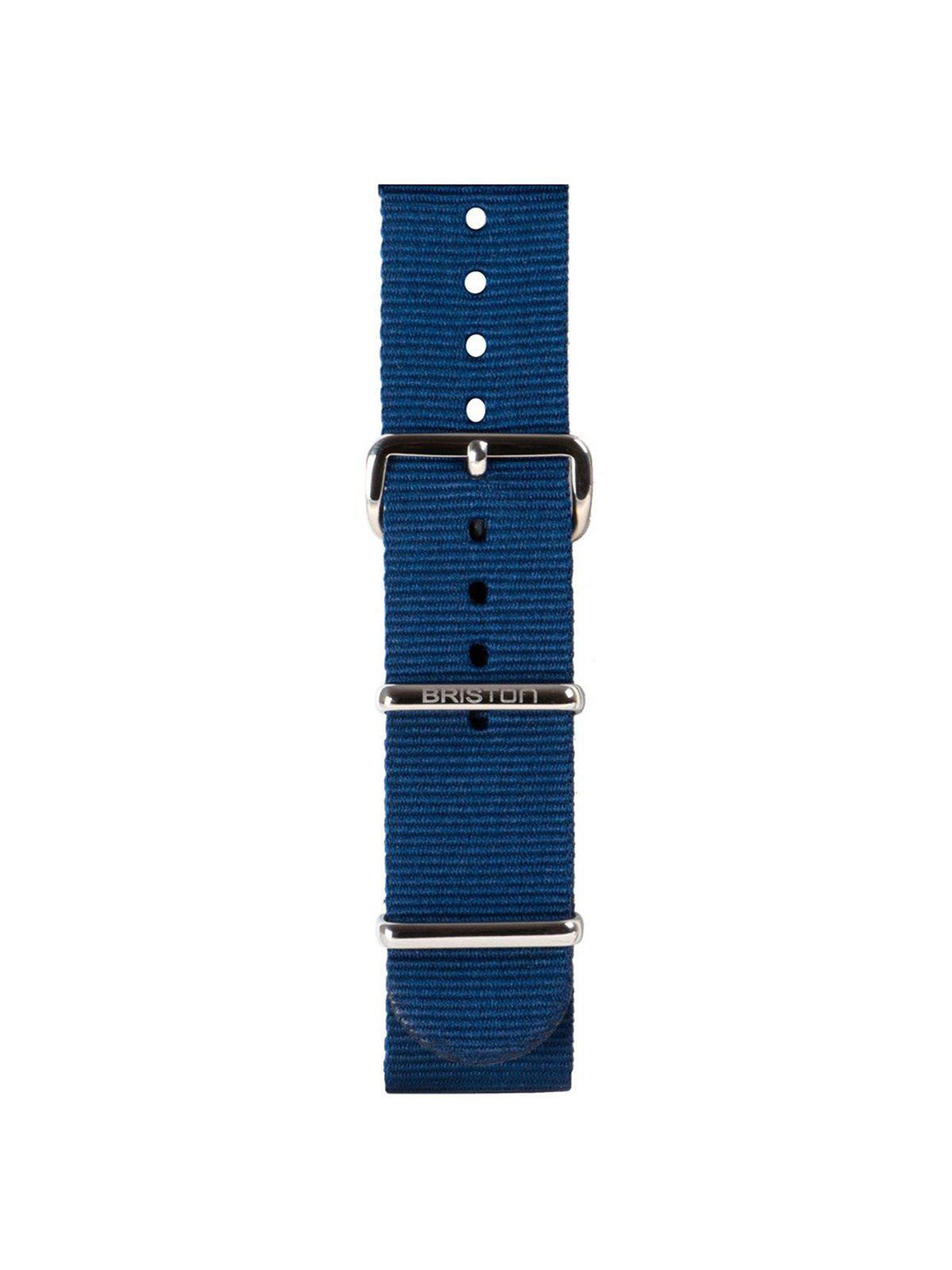 Briston Nato Strap Navy Blue Polished Steel 20mm MORE by Morello Indonesia