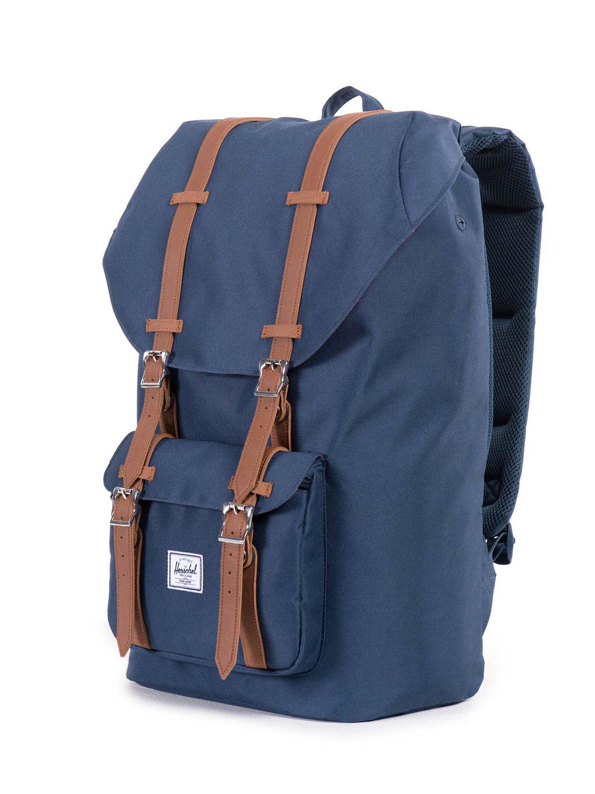 Herschel Little America Backpack 600D Poly Navy Tan 25L - MORE by Morello Indonesia