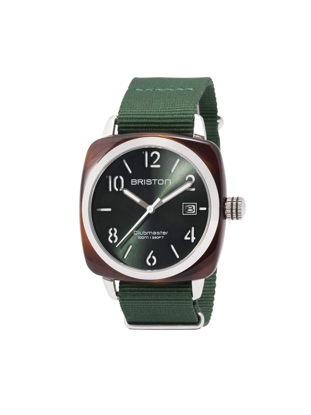 Briston Clubmaster Classic Acetate HMS Tortoise Shell Green Sunray Dial 40mm - MORE by Morello Indonesia
