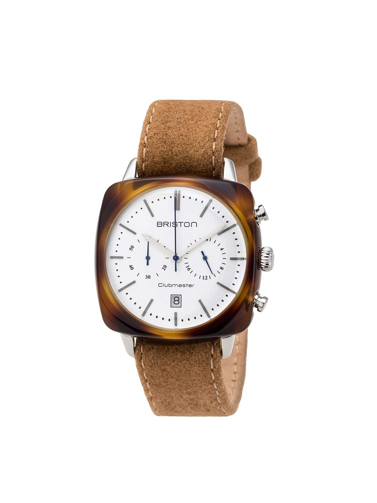 Briston Clubmaster Vintage Acetate Chronograph Tortoise Shell White Dial 40mm - MORE by Morello Indonesia